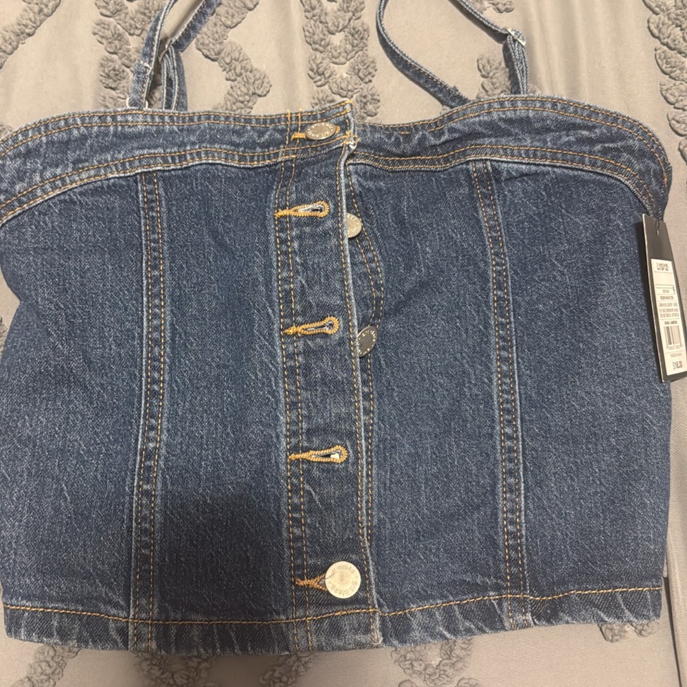 Denim Button-Up Women's Top